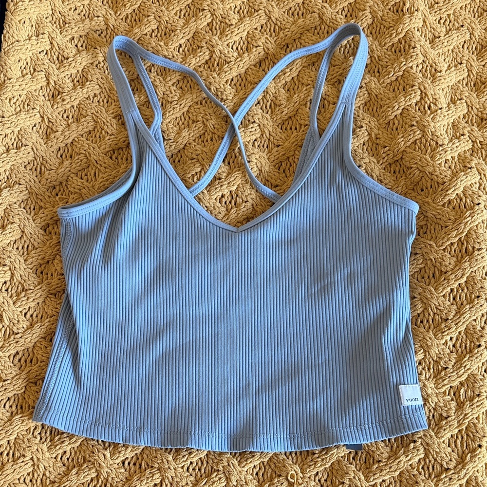 Vuori Light Blue Ribbed Tank Top